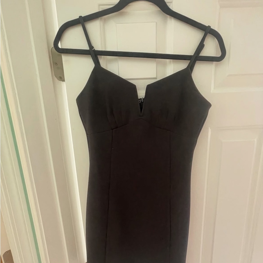 Fanco Black Sheath Mini Dress with Sweetheart Neckline